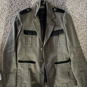 Laveer Olive Blazer with Black Accents